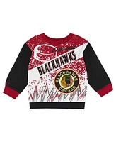 Mitchell & Ness Toddler 2-Piece Chicago Blackhawks Oversized Block Buster Fleece Sweatshirt and Pants Set