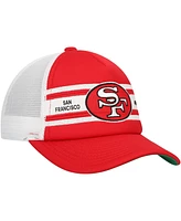 Mitchell & Ness Big Boys and Girls Scarlet San Francisco 49ers Stripe Trucker Adjustable Hat