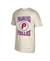 Mitchell & Ness Men's Cream Philadelphia Phillies Arched Logo Slub T-Shirt