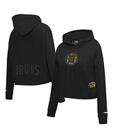 Pro Standard Women's Black Boston Bruins Jewels Cropped Pullover Hoodie