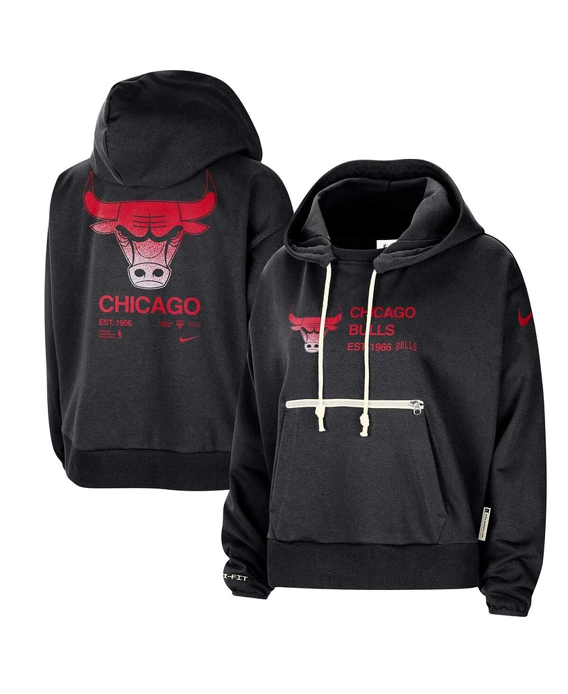 Nike Women's Black Chicago Bulls Courtside Standard Issue Performance Pullover Hoodie