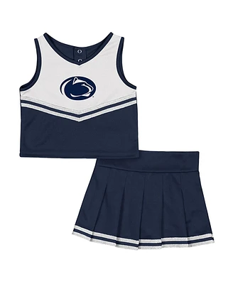 Colosseum Girls Toddler 2-Piece Navy Penn State Nittany Lions Time For Recess Cheer Top and Skirt Set