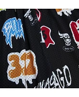 Mitchell & Ness Men's Black Chicago Bulls 1998/99 Hardwood Classics Slap Sticker Swingman Shorts