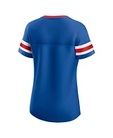Fanatics Women's Royal Buffalo Bills Iconic Bling Athena Lace-Up V-Neck T-Shirt