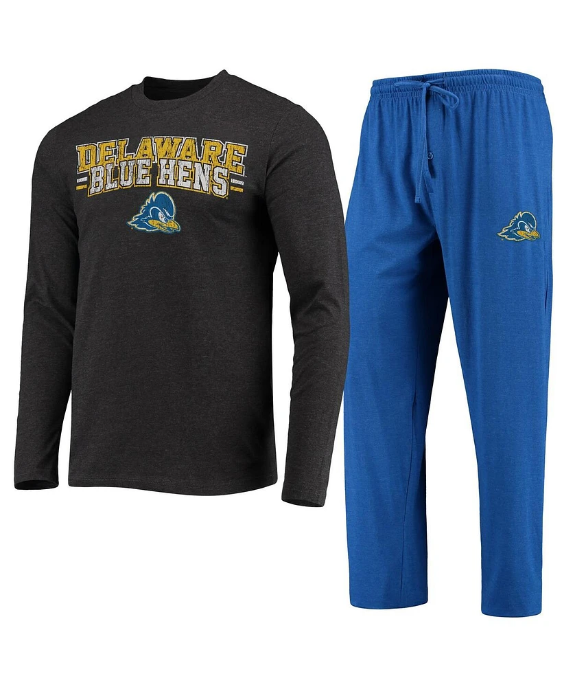 Concepts Sport Men's Royal/Heathered Charcoal Delaware Fightin' Blue Hens Meter Long Sleeve T-Shirt and Pants