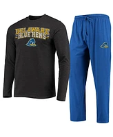 Concepts Sport Men's Royal/Heathered Charcoal Delaware Fightin' Blue Hens Meter Long Sleeve T-Shirt and Pants