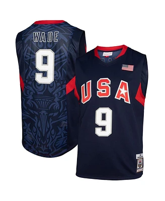 Mitchell & Ness Men's Dwyane Wade Navy Usa Basketball 2008 Authentic Player Jersey