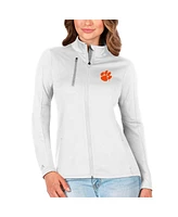 Antigua Women's White/Silver Clemson Tigers Generation Full-Zip Jacket