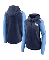 Nike Women's Navy/Light Blue Tampa Bay Rays Authentic Collection Baseball Performance Full-Zip Hoodie