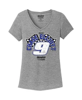 Hendrick Motorsports Team Collection Women's Heather Gray Chase Elliott Name Number V-Neck T-Shirt