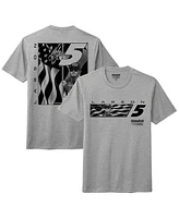 Hendrick Motorsports Team Collection Men's Heather Gray Kyle Larson Flag Tri-Blend T-Shirt