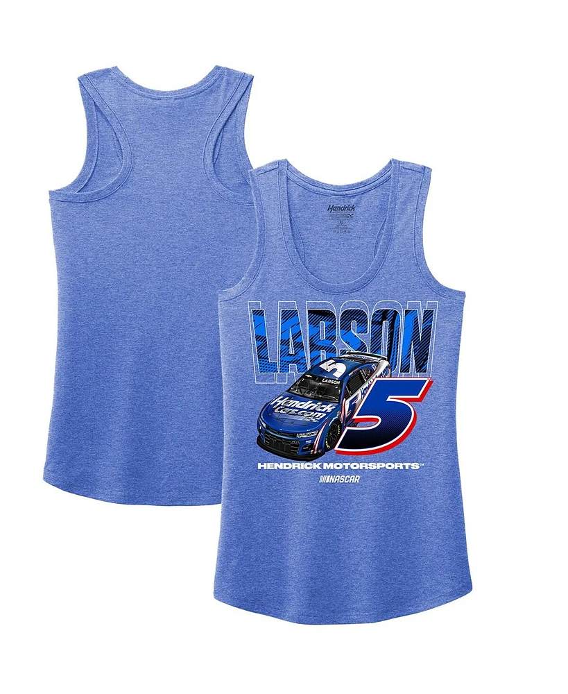 Hendrick Motorsports Team Collection Women's Heather Royal Kyle Larson Name Number Racerback Tri-Blend Tank Top