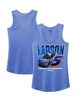 Hendrick Motorsports Team Collection Women's Heather Royal Kyle Larson Name Number Racerback Tri-Blend Tank Top