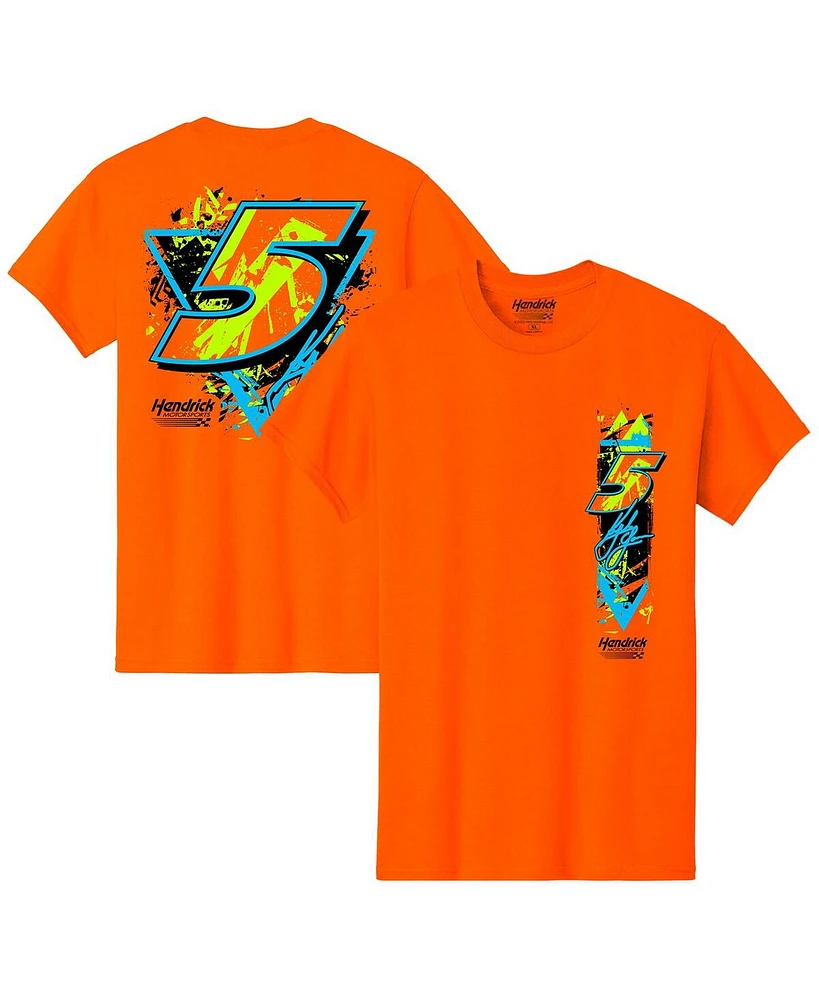 Hendrick Motorsports Team Collection Men's Orange Kyle Larson Neon Name Number T-Shirt