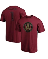 Fanatics Mto Label Men's Brad Guzan Red Atlanta United Fc Authentic Stack Player Name Number T-Shirt