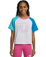 Champion Big Girls Meet and Greet Logo Graphic Colorblocked T-Shirt