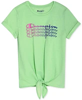 Champion Big Girls Tie-Front Logo T-Shirt