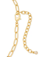 On 34th Gold-Tone Mixed Stone Charm Statement Necklace, 18" + 3" extender, Exclusively at Macy's
