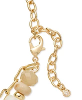On 34th Mixed Stone Heart Beaded Layered Pendant Necklace, 18" + 3" extender, Exclusively at Macy's