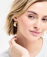 On 34th Gold-Tone Curved Metal Sheet C Hoop Earrings, Exclusively at Macy's