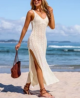 Cupshe Women's Crotchet Cutout Maxi Slip Cover-Up