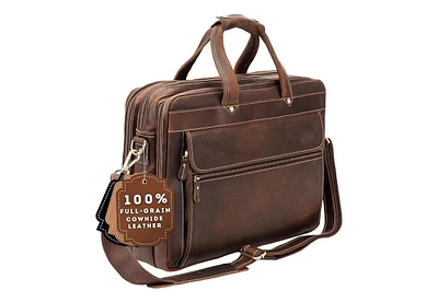 Luxorro Large Leather Briefcase - Capacity & Elegant