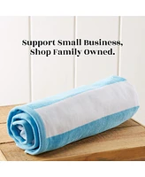 Linery & Co. 100% Cotton Velour Cabana Stripe Oversized Beach Towel