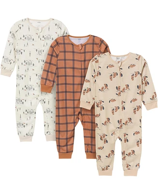 Gerber Toddler Boys Footless Pajamas with Reverse Zipper, 3-Pack