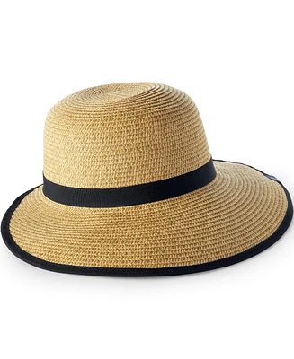 Lands' End Facesaver Lay-Back Straw Hat