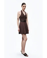Nocturne Women's Double Belt Detailed Mini Dress