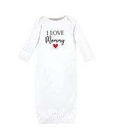 Hudson Baby Girls Cotton Gowns Mommy Red Black, 0-6 Months