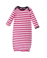 Hudson Baby Baby Girls Hudson Cotton Gowns, Bright Flamingo, Preemie and Newborn