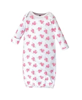 Hudson Baby Baby Girls Hudson Cotton Gowns, Pink Happy Camper, Preemie/Newborn