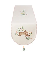 Design Imports Spring Bunny Embellished Cotton Reversible Table Runner, 14"x72"