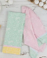 Design Imports Bunny Hop Jacquard Cotton Dishtowels Set, 18" x 28"