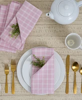 Design Imports Lilac Windowpane Plaid Cotton Napkins, Set of 4