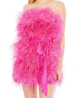 Mac Duggal Women's Feather Strapless Mini Dress