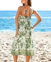 Cupshe Women's Tropical Palm Print Midi Sundress