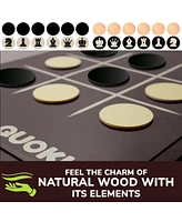 Quokka Giant Connect Game 4-in-1 Superset - Brown Four in a Row - Wooden Jumbo for Adults