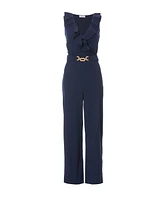 Quiz Women's Scuba Crepe Buckle Frill Detail Jumpsuit