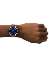 Michael Kors Men's Blake Multifunction Luggage Leather Watch, 42mm