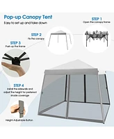 10 x 10 Feet Pop Up Canopy with Mesh Sidewalls and Roller Bag