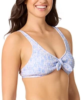 Salt + Cove Juniors' Smocked Tie-Front Bikini Top, Exclusively at Macy's