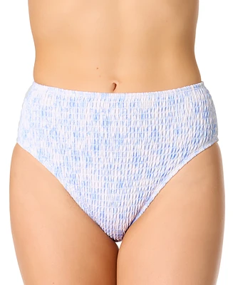 Salt + Cove Juniors' Smocked High-Waist Swim Bottoms, Exclusively at Macy's