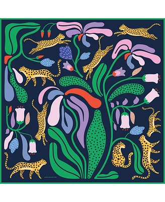 Jessie Zhao New York Double Sided Wool Silk Scarf Of Jungle Night