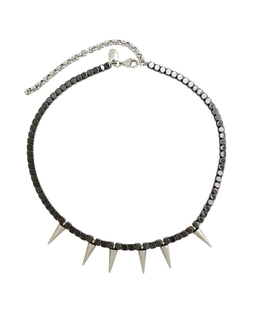Beaded Spike Necklace / Hematite