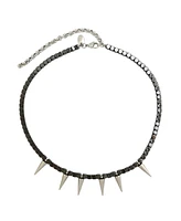 Beaded Spike Necklace / Hematite