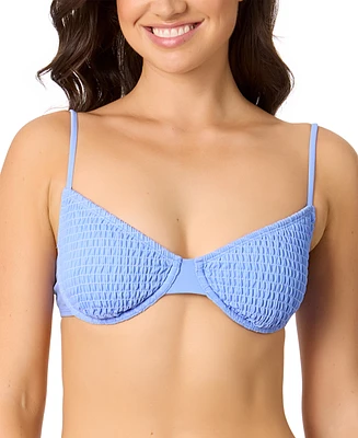 Salt + Cove Juniors' Smocked Underwire Bikini Top, Exclusively at Macy's