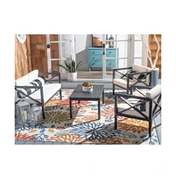 Nunzio 4 Pc Outdoor Set With Accent Pillows