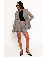 Petal and Pup Women's Lesia Double Button Fitted Plaid Blazer